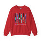 Horror Icons crewneck sweatshirt with neon knife front and killers gonna kill back design