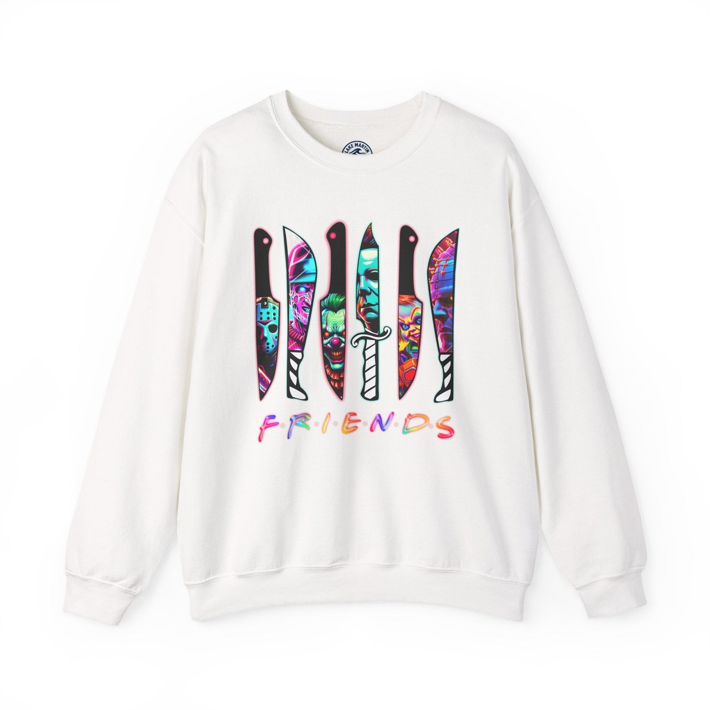 Horror Icons Crewneck sweatshirt with neon knife and killers gonna kill graphics