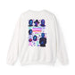 Horror Icons crewneck sweatshirt with neon knife and killers gonna kill design