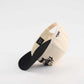 Houston Script Hat in beige and black with embroidered script, curved brim, and structured cotton twill panels