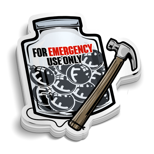 In Case Of Emergency F-Bombs funny tumbler sticker on durable vinyl for water jug or laptop