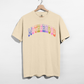 Retro Motherhood Graphic Tee | Colorful Collegiate Mom Shirt