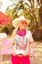 Las Vegas Pink Rodeo graphic tee made in USA 100% cotton unisex fit