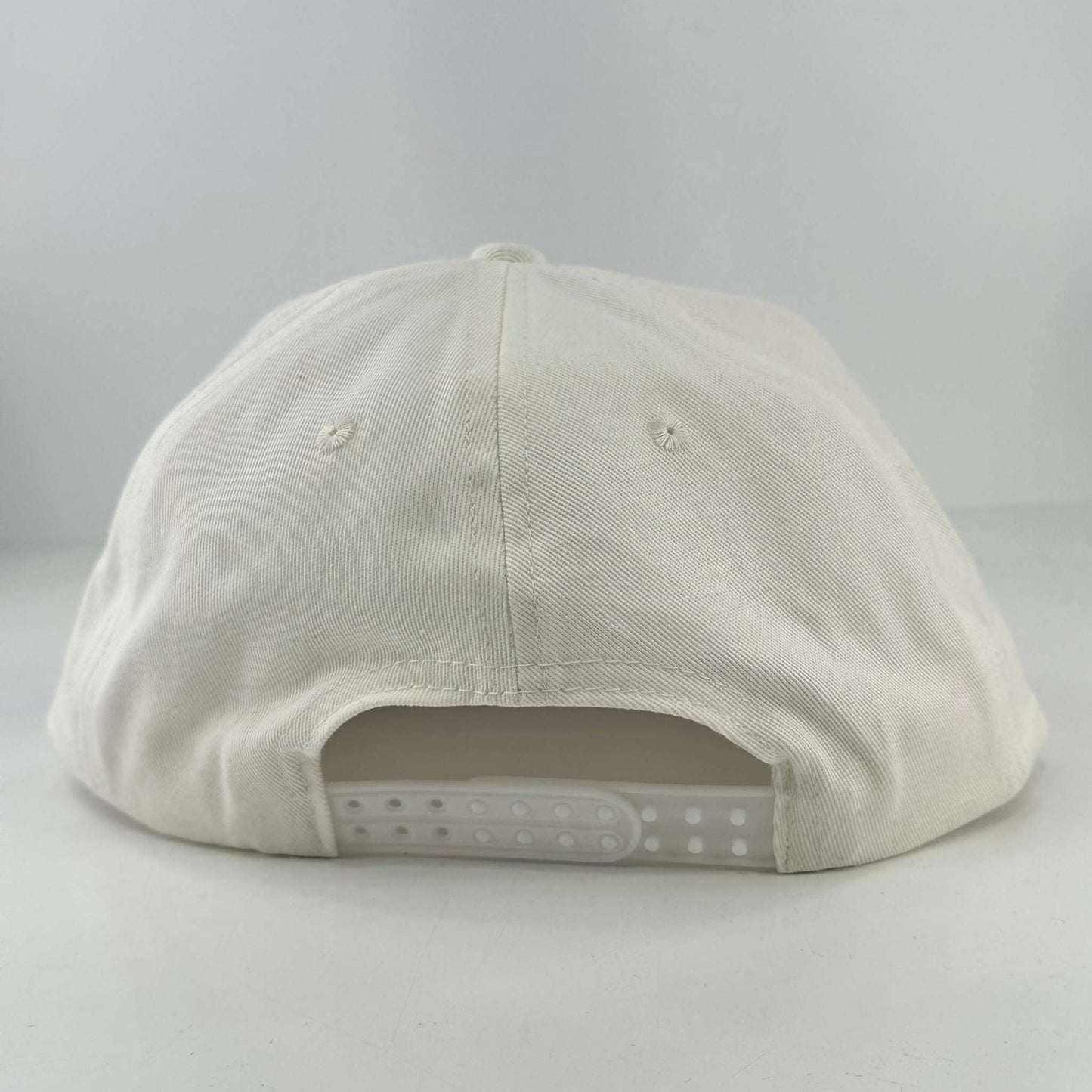 Mardi Gras FAT TUESDAY snapback hat in solid white fabric with adjustable plastic closure and six-panel design