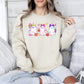 Neon ghosts Halloween checkered retro vintage spooky costume graphic sweatshirt