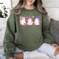Neon ghosts and skeletons checkered Halloween sweatshirt