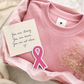 Pink Awareness Ribbon sticker in pink and white, featuring a die-cut ribbon shape with a smooth matte finish