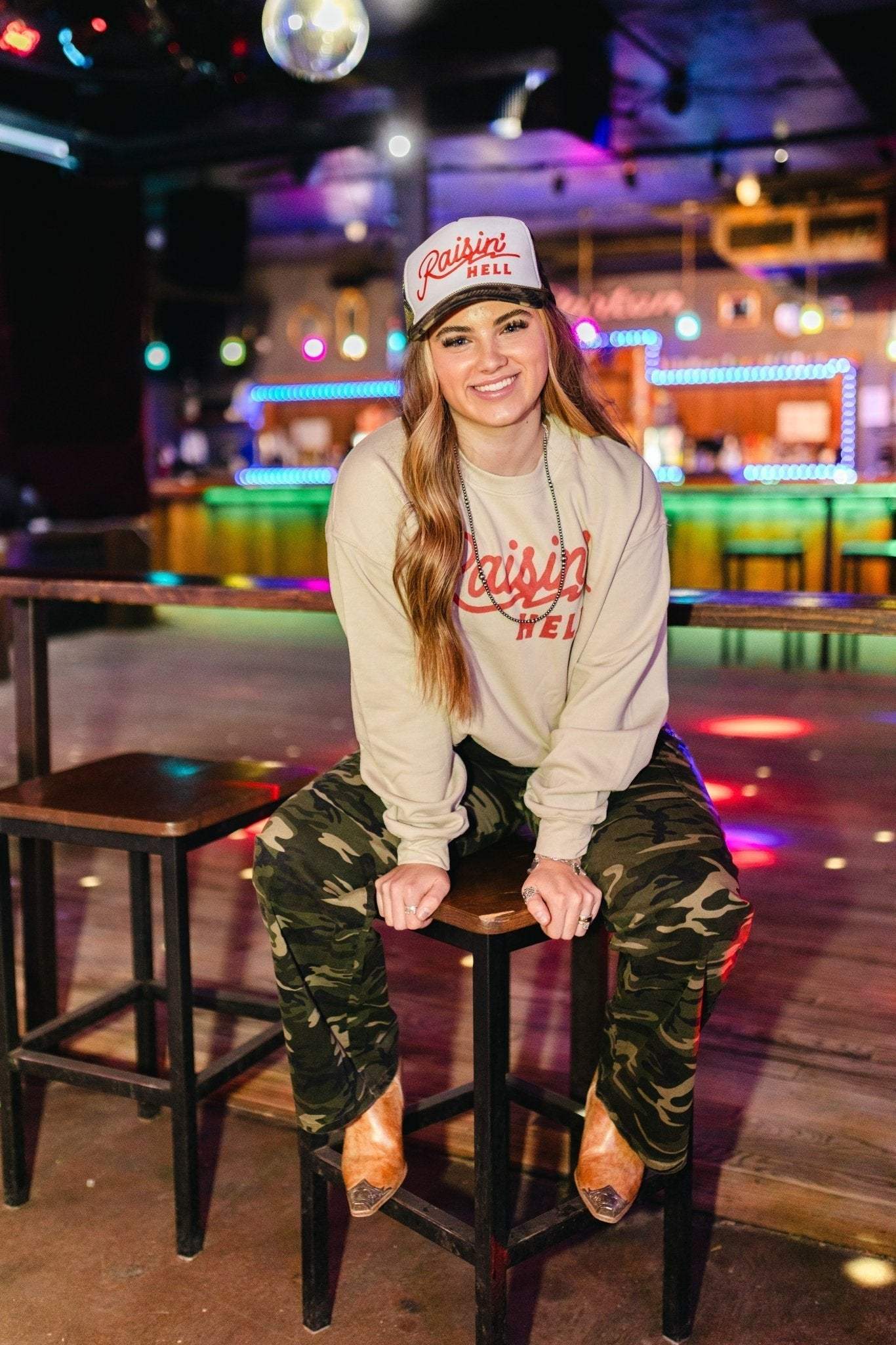 Raisin' Hell Graphic Sweatshirt unisex fit 50/50 cotton poly made in USA printed on Gildan