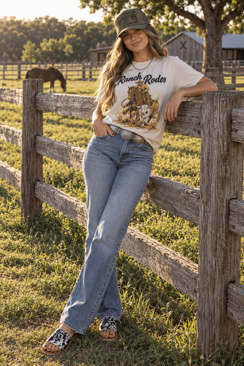 Ranch Rodeo Cowboy roping graphic tee unisex 100% US cotton Gildan made in USA