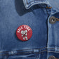 Roll Tide Elephant Pin button with a glossy red metal face, white elephant mascot, and bold white lettering
