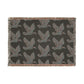 Rustic Cabin Throw woven cotton blanket with flying mallard duck pattern in muted earthy tones and fringed edges