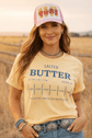 Unisex Salted Butter Graphic Tee made of 100% US cotton with regular hem