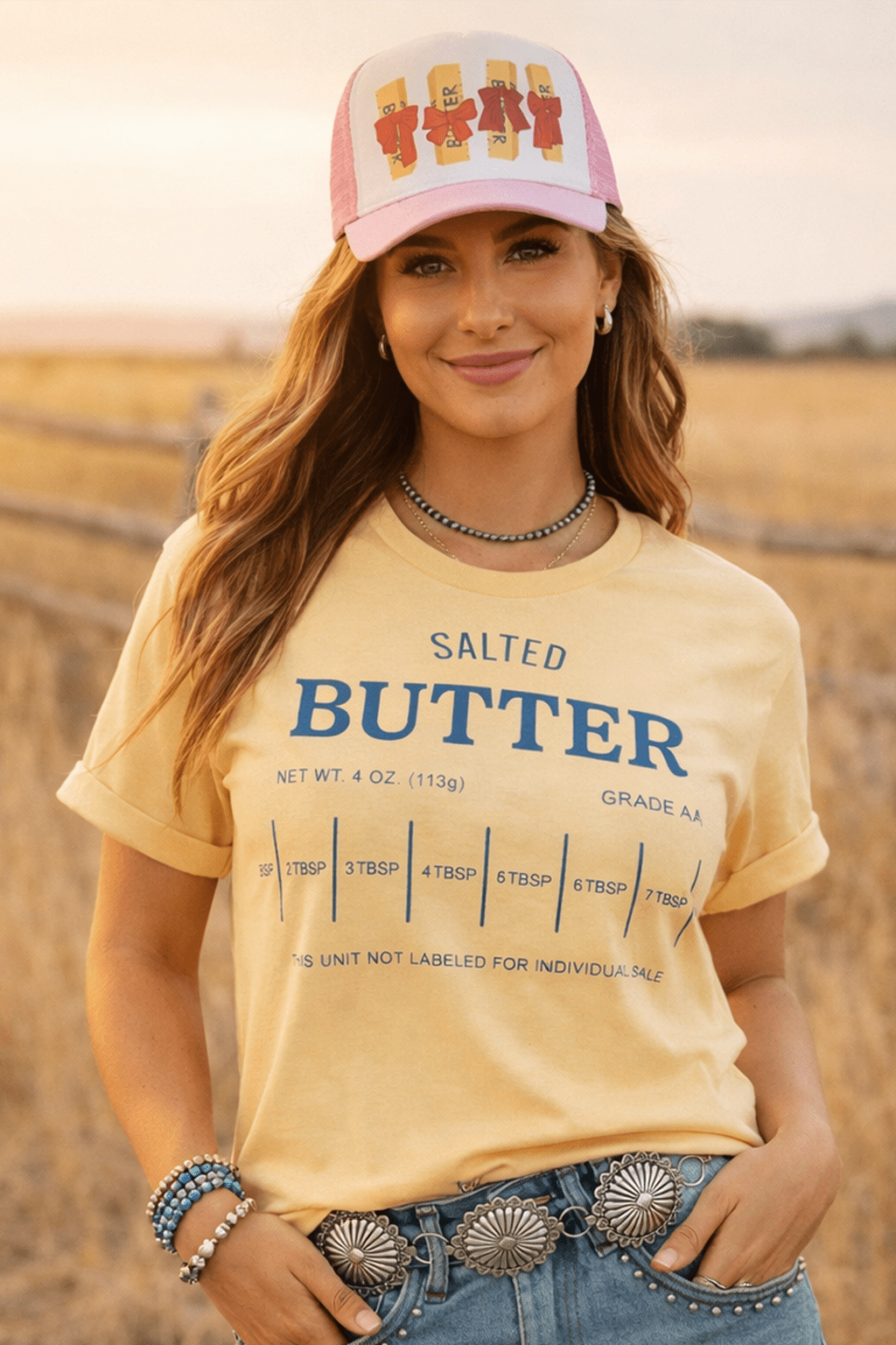 Unisex Salted Butter Graphic Tee made of 100% US cotton with regular hem