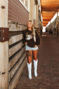 Unisex sweatshirt with sequin mallard duck patch shimmer on cotton-poly blend