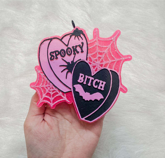 Spooky B Freshie scent options and color combos display with custom ordering details