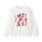 Pink spooky leopard ghosts Halloween crewneck sweatshirt