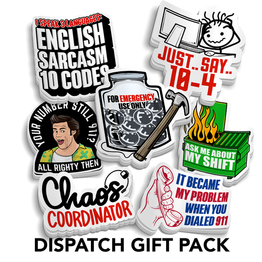Sticker Gift Packs featuring seven colourful occupational vinyl stickers with humorous text and illustrated designs