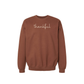 Thankful Script Crewneck Sweatshirt in warm brown with soft cream handwritten script and classic crewneck design