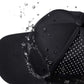 Thin Blue Line Hat in black water-repellent fabric with perforated side panels and a curved bill
