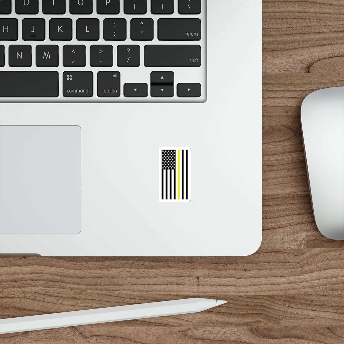 Thin gold line American flag dispatcher decal sticker