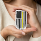Thin Gold Line Flag die-cut magnet honoring first responders