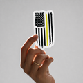 Thin Gold Line Flag die-cut magnet honoring first responders