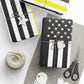 Thin yellow line American flag wrapping paper honoring public safety dispatchers