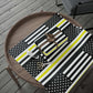 thin yellow line american flag wrapping paper honoring dispatchers
