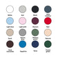 Women's Boho Dragonfly Gypsy Soul Graphic Tee colour chart showing 16 available solid shirt colours